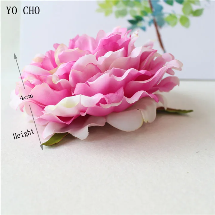 Artificial Peony Flower Head Silk Rose Wedding Wreaths White Pink Blue Fake Flowers Big Flower Heads (222)