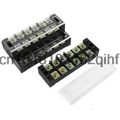 

4PCS TB-4506L 600V 45A Dual Rows 6P Covered Barrier Screw Terminal Block