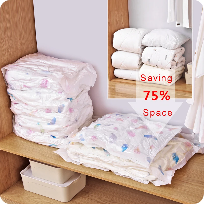 

2018 Hot Vacuum Bag Storage Bag Transparent Border Foldable Extra Large Seal Compressed Organizer Saving compressed Space Bags