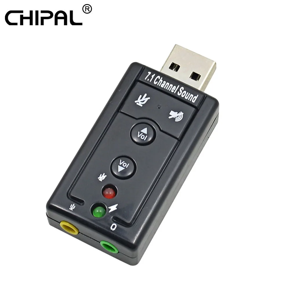 

For PC Desktop Notebook External USB Sound Card 7.1 Channel 3D Sound Card USB Audio Adapter with 3.5mm Headset MIC
