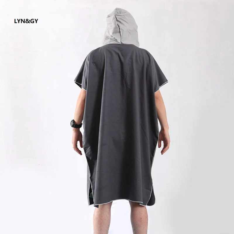 

New Men Beach Changing Clothes Bathing Suits Quick-drying Absorbent Cloak Bathrobe Sports Swimming Towel With pocket