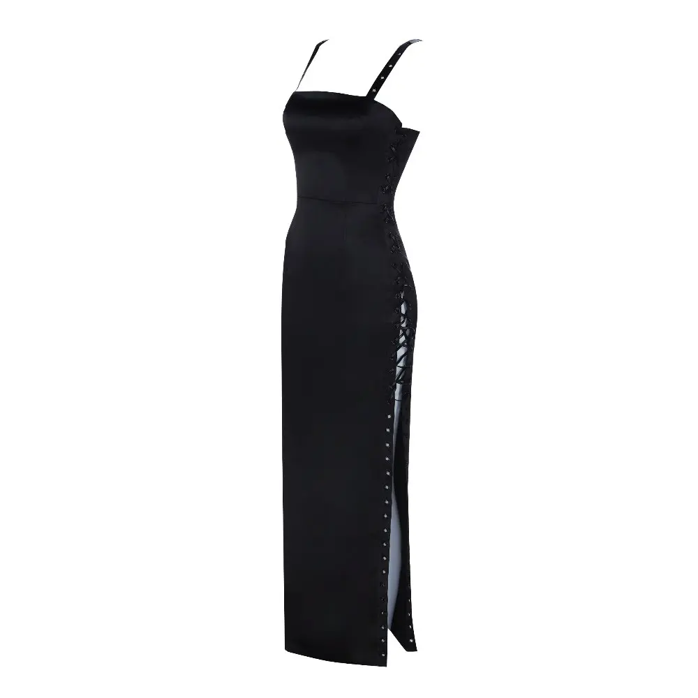 up Dentelle Sangle Soirée En De Chaude Robe Bandage Robes Noir Célébrité Long Vente Mode Out Hollow pxd0w48q8
