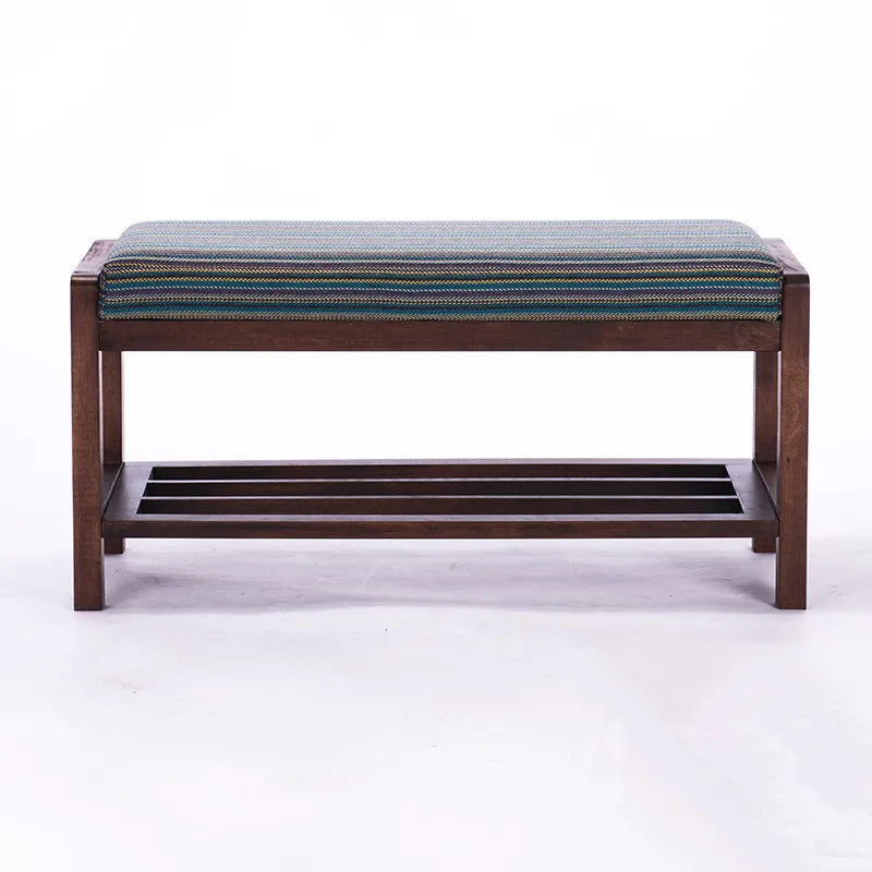Modern Wood Shoe Rack Storage Organizer & Hallway Bench With Cushion Living Room Furniture Shoe Shelf Holder Storage Organizer