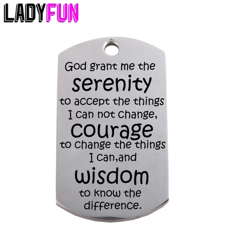 

Ladyfun 2019 Stainless Steel Charm Serenity Prayer Pendant - Serenity Courage Wisdom Charms For Serenity Prayer Jewelry Making