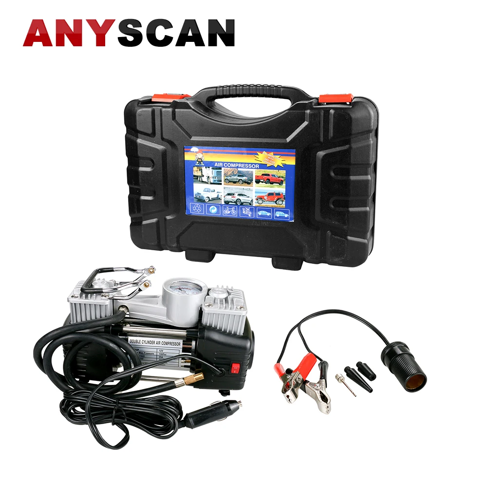 

Car Auto 12V 150 PSI Tire Inflator Air Compressor Kit Double Cylinder Portable Power Pump for Car Truck RV Bicycle