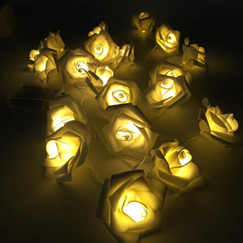 Rose Flower String Lights Led Light String 3m30leds for Christmas Wedding New Year Supplies IndoorOutdoor Decoration (6)