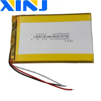 

XINJ 3.7V 2200 mAh 3wires for thermistor Lithium Polymer Li-Po Battery 405585 For GPS E-book PDA MID ipod Portable DVD Tablet PC
