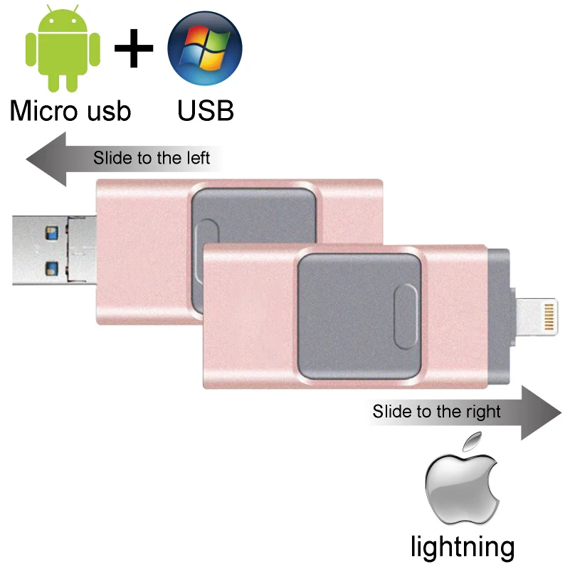 Novel Lightning USB Flash Drive 32GB 64GB 128GB Pendrive 64GB 16GB For iPhone Pen Drives U Stick For iPad Mac PC Memory Stick