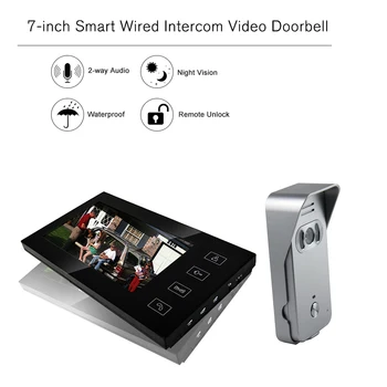

7-inch LCD Screen Monitor Color Video Door Viewer DoorBell Video Intercom Monitor Kit IR Night Vision Camera Door Bell for Home