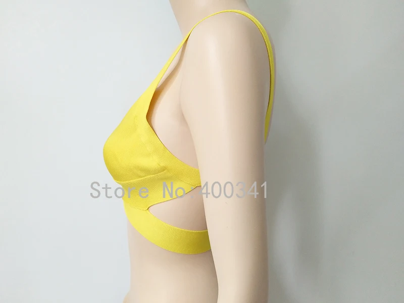 2019 new arrivals womens elastic bandage crop top spaghetti strap busty solid candy color v-neck hot sale  EV1529