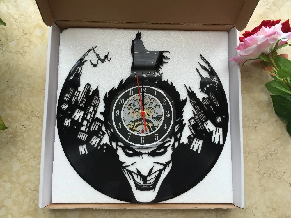 Новые 1" Бэтмен геометрическая форма часы кварцевые настенные часы для детей Бэтмен настенные часы reloj 3D Подвесные часы Duvar Saat