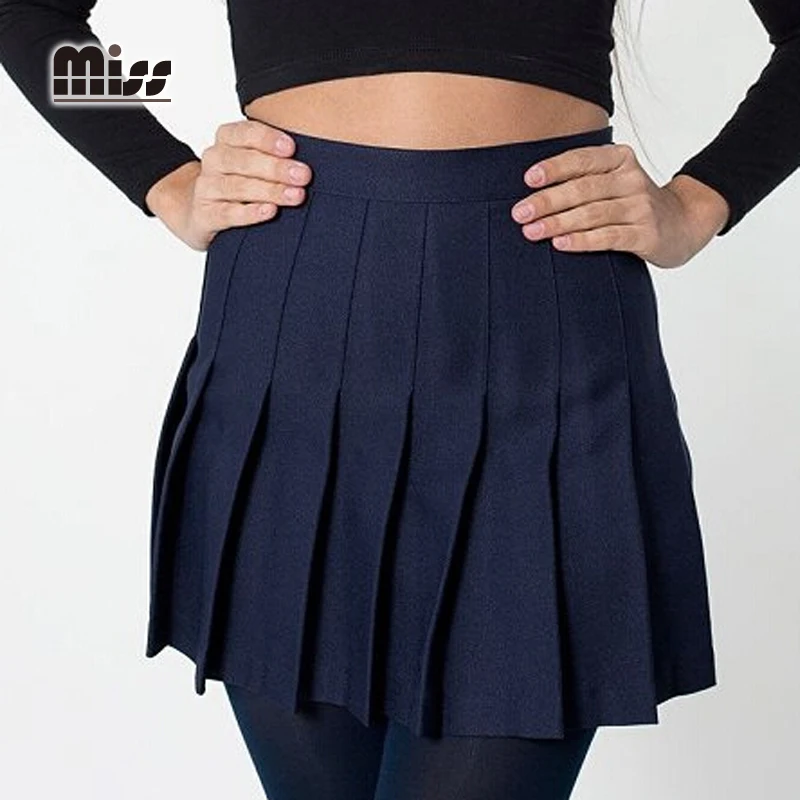 MISS 2016 Summer Women Pleated Skirt Safety Pants School Mini Solid