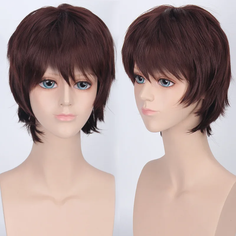 Coshome Naruto One Piece Fairy Tail Bleach Yato Cosplay Short Wig For Men Women Black Brown Yellow Red Blue Wigs (7)