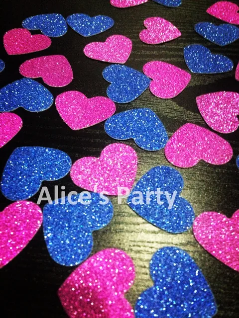New 400pcs Hot Pink Royal Blue Heart Confetti Wedding Confetti New 400pcs Hot Pink Royal Blue Heart Confetti Wedding Confetti
