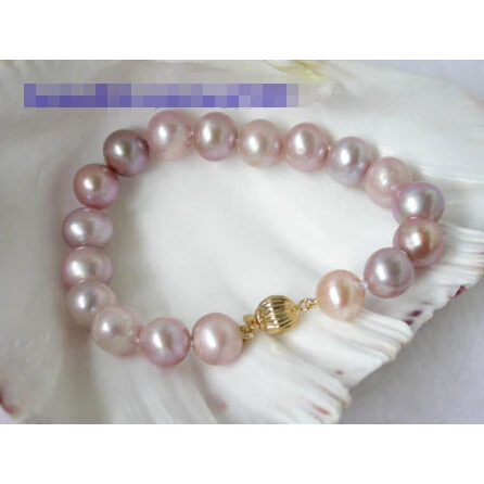 

Free shipping >>>>>>N905 NAUTRAL 8" 11mm lavender round FW pearls bracelet