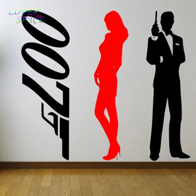 007 wall decals james bond girl set of 3 stickers large wall sticker