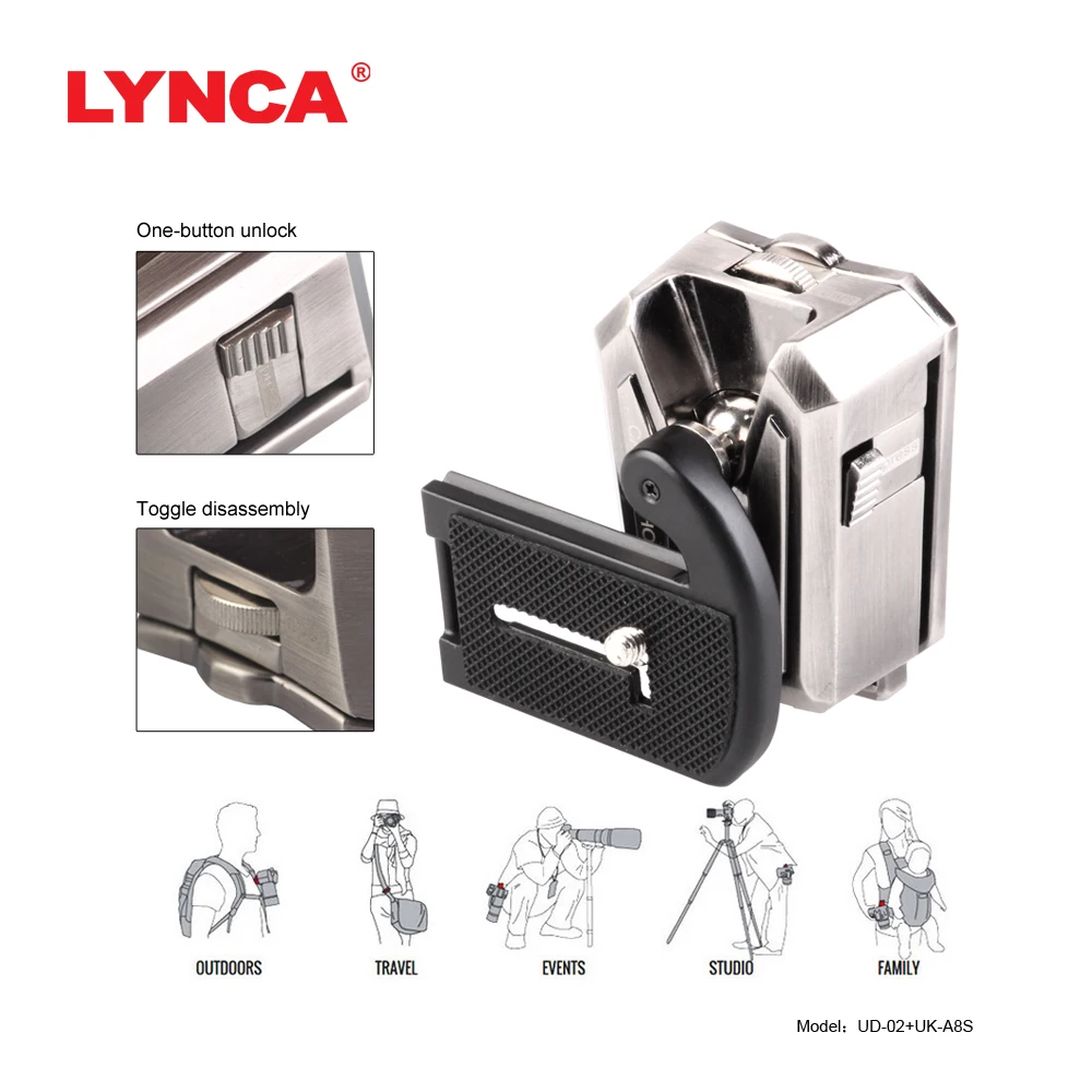 

LYNCA Quick Release Waist Belt Buckle Clip Holster Hanger Button Mount Clip Camera For Sony Canon Nikon DSLR Digita Camera
