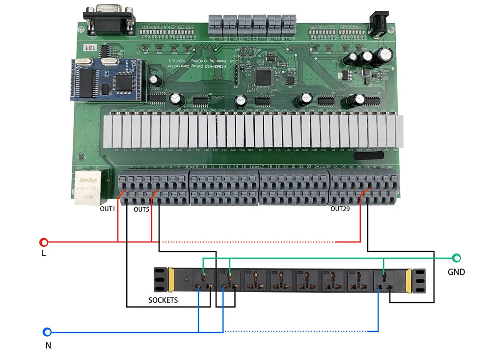 32 канала Ethernet релейный модуль с GPIO Lan Wan Сеть RJ45 RS232 TCP IP программа макетная плата DIY умный дом