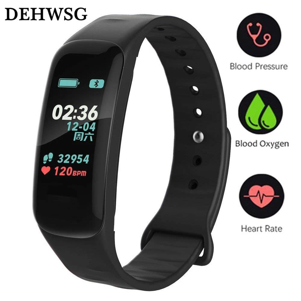 

DEHWSG C1 PLUS Smart Band IP67 Waterproof Blood Pressure Watches fitness bracelet Call/SMS Reminder For Xiaomi PK Fit bit Watch