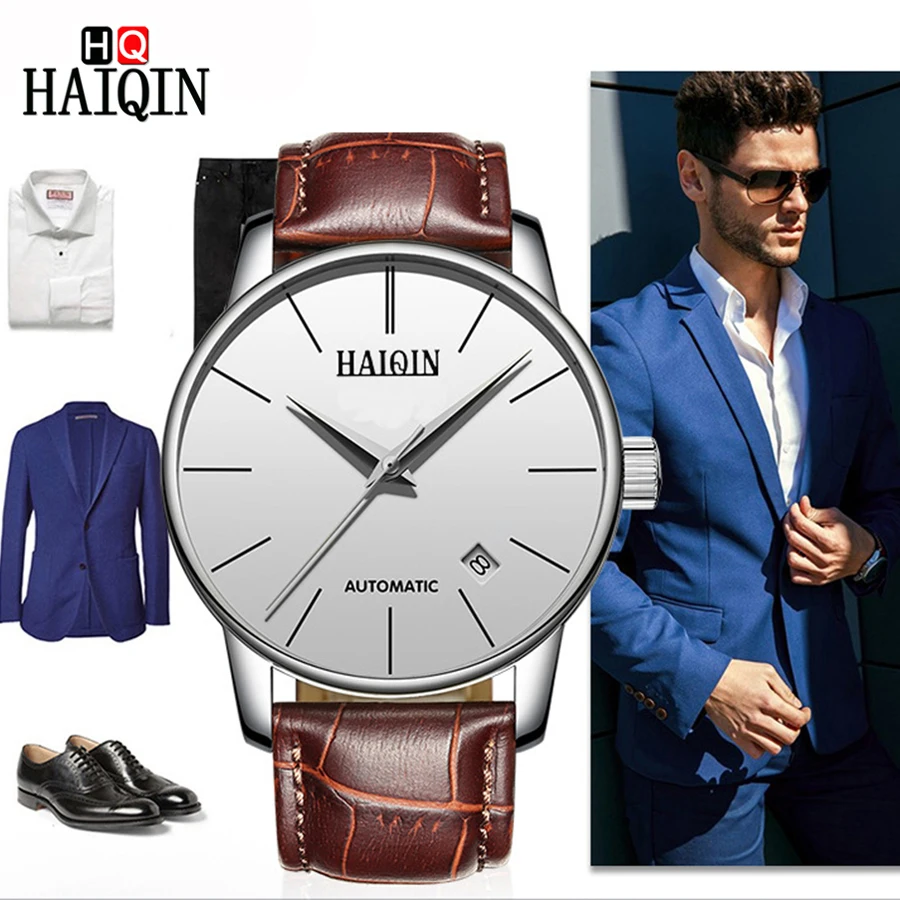 

HAIQIN 2018 Fashion Watch men dress Mens watches top brand Automatic/Mechanical Men Watch Tourbillon Waterproof Male Wristwatch