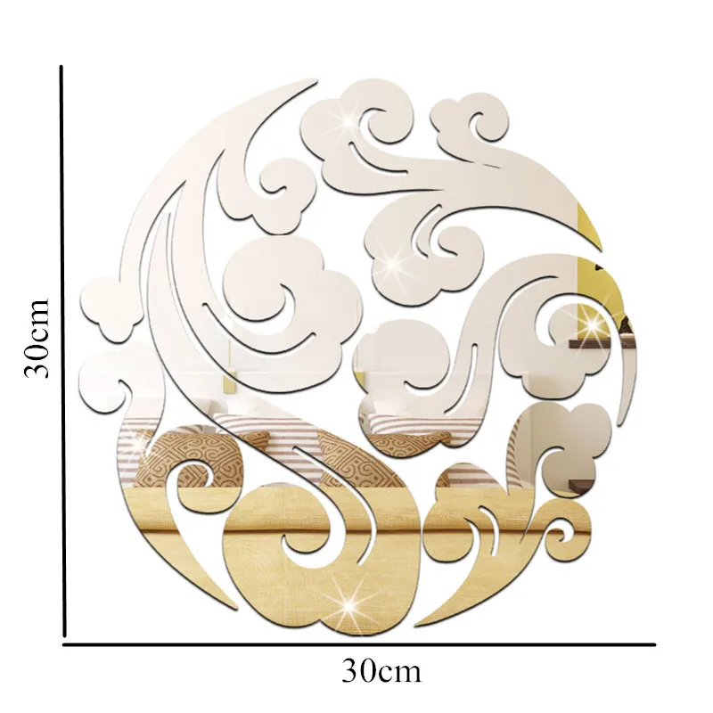 3d сделай сам акриловая зеркальная Настенная Наклейка s для украшения гостиной домашний декор Съемная отражающая зеркальная декоративная настенная наклейка