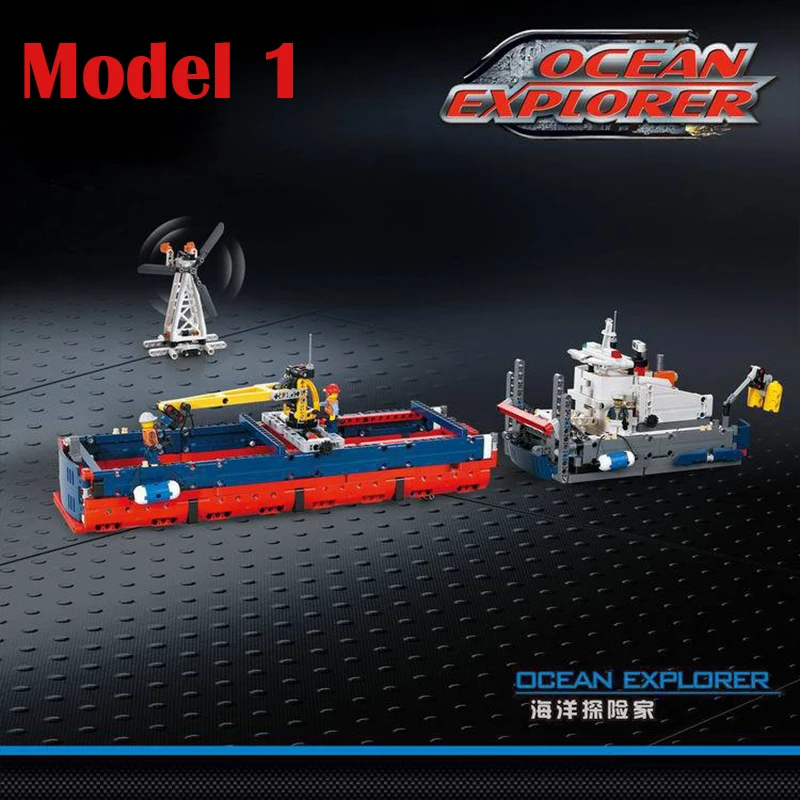 Us 414 2 In 1 Technic Ocean Explorer Sea Ship Building Blocks Bricks 3370 Compatible Technic Boat 42064 Set Educational Toys In Blocks From Toys