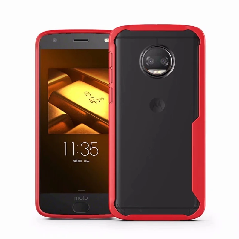 Для Moto G6 (плюс) чехол тонкий ТПУ & PC SUNDATOM задняя крышка мягкий прозрачный доспех