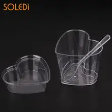 Одноразовая чашка для десерта, чашка для молочных коктейлей, красивая чашка для торта и мусса, шикарная пластиковая чашка