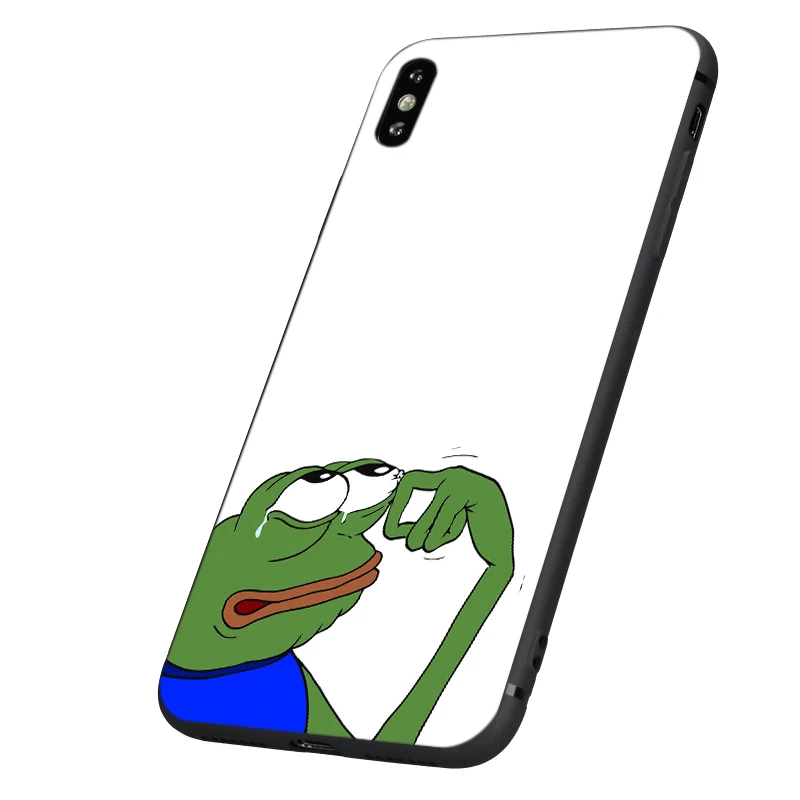 Черный чехол ТПУ для iphone 5 5s se 6 6s 7 8 plus x 10 чехол для iphone XR XS 11 pro MAX чехол интернет Meme Smug Frog Pepe