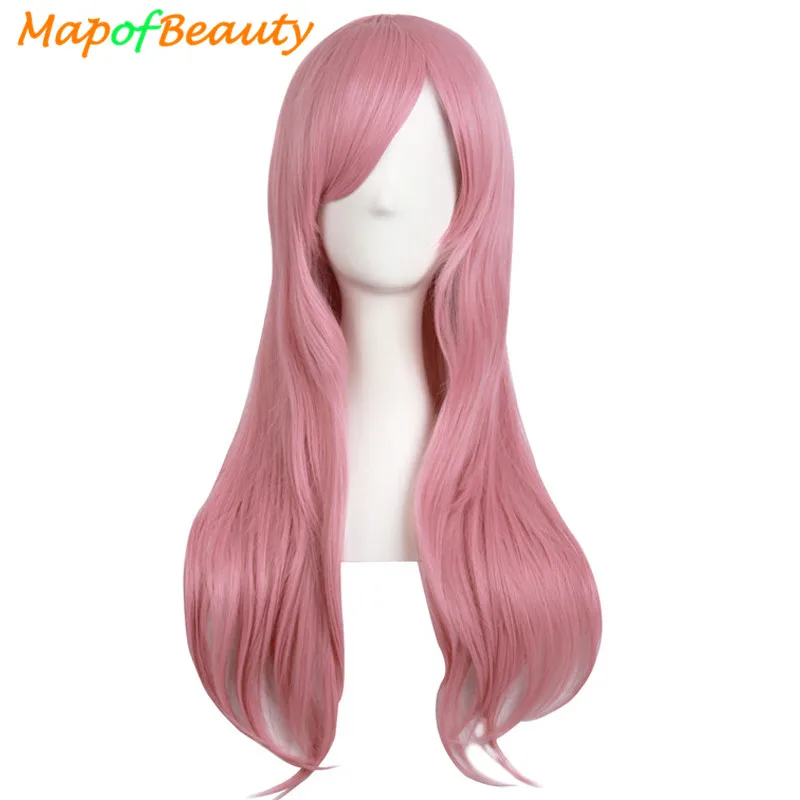 Длинные волнистый парик для косплея MapofBeauty 70 см цвет золотой черный коричневый