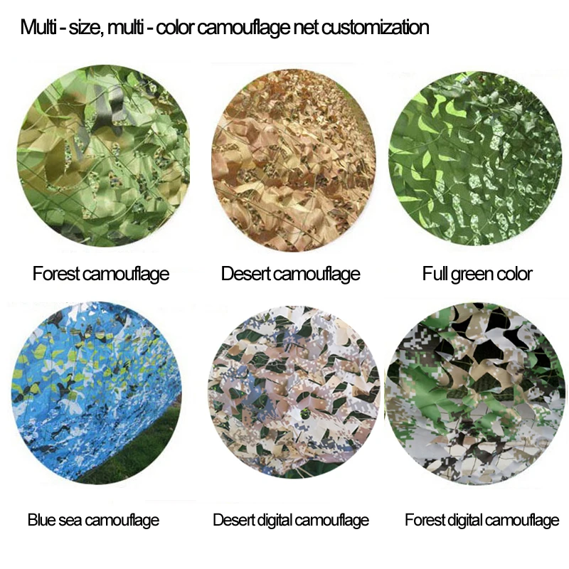 

Multi - size, Multi - color Double layer Forest and Desert Camouflage net customization Sun-shade net Customizable size