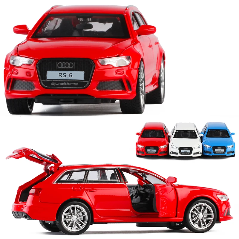 1:32 Audi RS6 путешествия машины детские трусы-боксеры, Детские взрослая моделирования звуковая и световая дверь отступить литья под давлением модель автомобиля игрушка