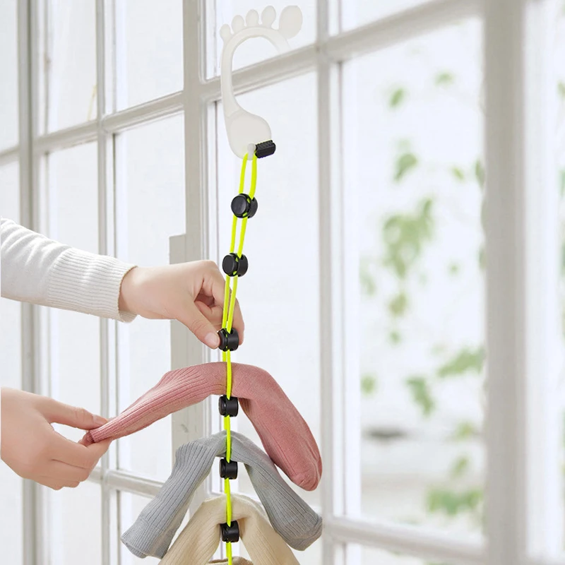 Home socks hanging rope creative multi-function washing clothes basket net