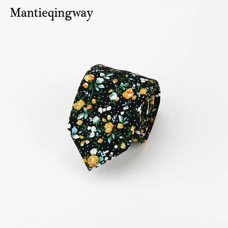 Mantieqingway хлопковые галстуки для мужчин модные новые цветочные шеи галстуки для Свадьба Цветочные точки Gravata галстук-бабочка для жениха узкий галстук