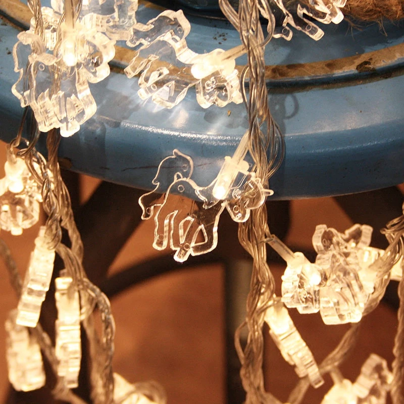 

50Led Fairy Animal Transparent Horse Lamp Battery Operated String Lights 5m LED Decor For Christmas Garland New Year gerlyanda