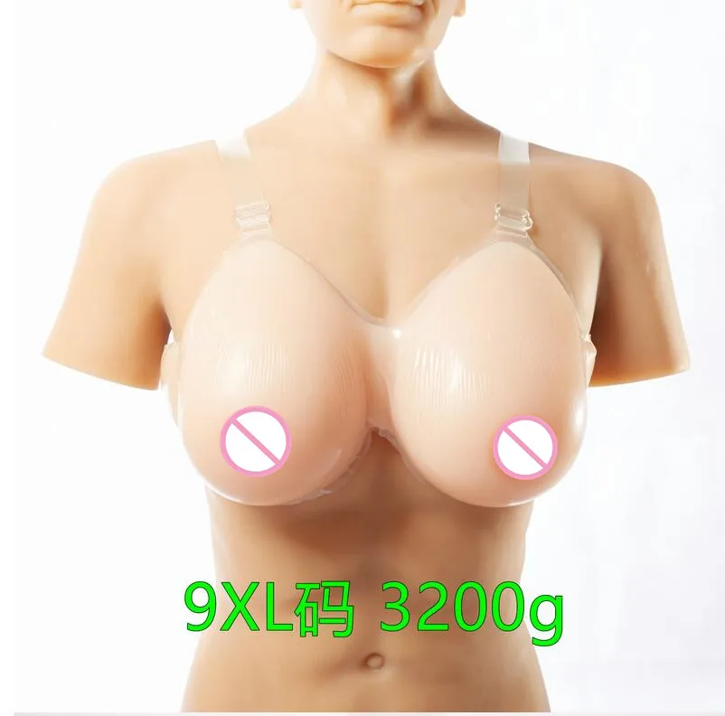 실리콘 가짜 거짓 유방 십자형 실리콘 유방 형태 실리콘 유방 가슴 보철 3200g (48E / 50DD / 52D) 무료 배송