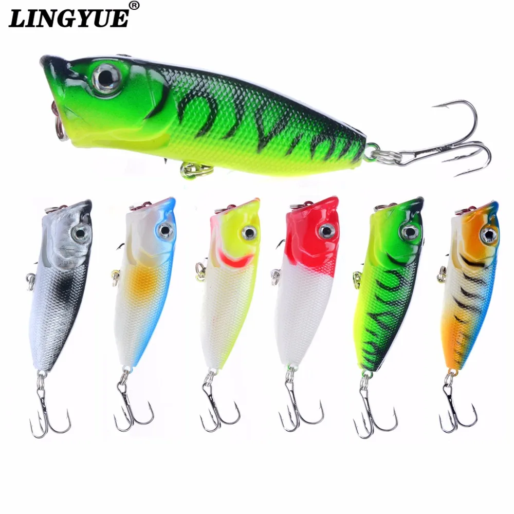

LINGYUE 1pcs/lot 7cm/12g Popper Fishing Lure Hard Fishing Baits Top Water Lure Saltwater Fishing Lures for Pike Bass Pesca