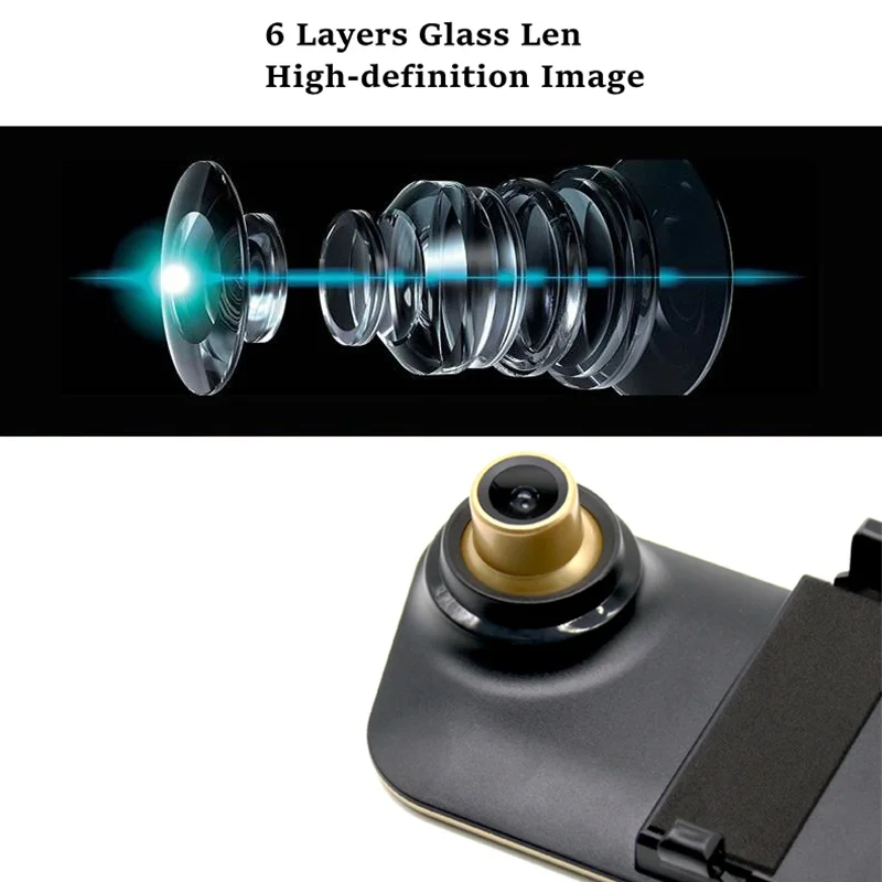 TAVIN Dash cam Dual lens Rearview mirror Car camera recorder Full hd 1080P mirror DVR auto 4.3 inch video Night Vision Car dvrs