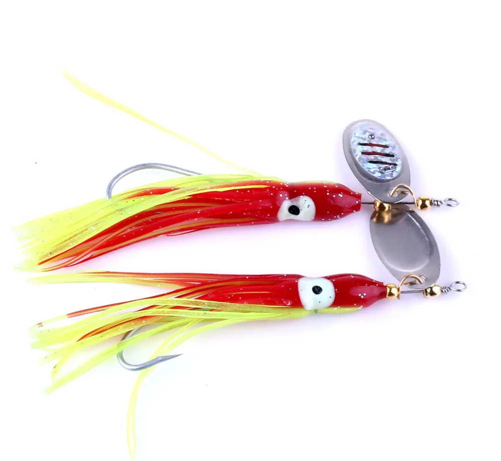 Big Sale 10pcs New Metal Spoon Fishing Lure Hard Spinner Jig Lure Artificial Fishing Hooks Octopus Luminous Skirt Lure 7.5g-in Fishing Lures from Sports ...