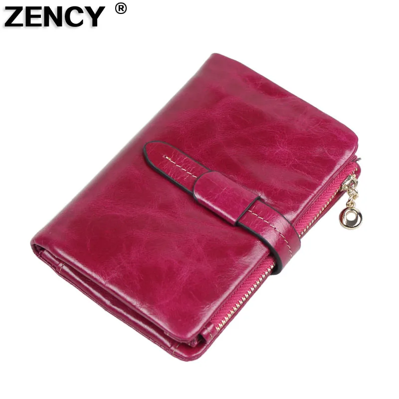 

Free shipping Casual Fashion First Layer Natural Oil Wax Genuine Leather Cowhide Women Female Wallet Purse Money Card Holder