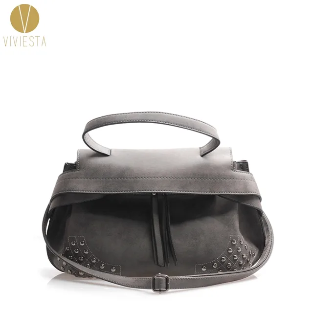 Faux Suede Studded Bottom Shoulder Bag Women S 2018 American Faux Suede Studded Bottom Shoulder Bag Women S 2018 American European Fashion Metal Rivets Tassels Large