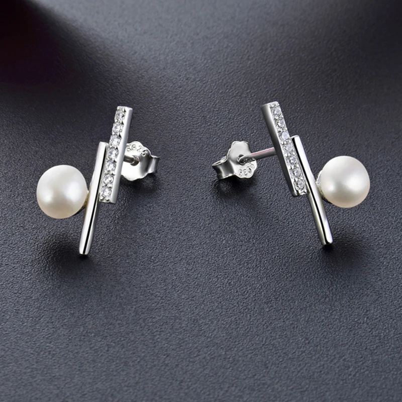 225.93руб. 42% СКИДКА|Hongye серьги из чистого серебра для женщин геометрический высокое качество натуральный жемчуг Опал серьги гвоздики ювелирные изделия для женщин Новое поступление-in Серьги from Украшения и аксессуары on AliExpress 