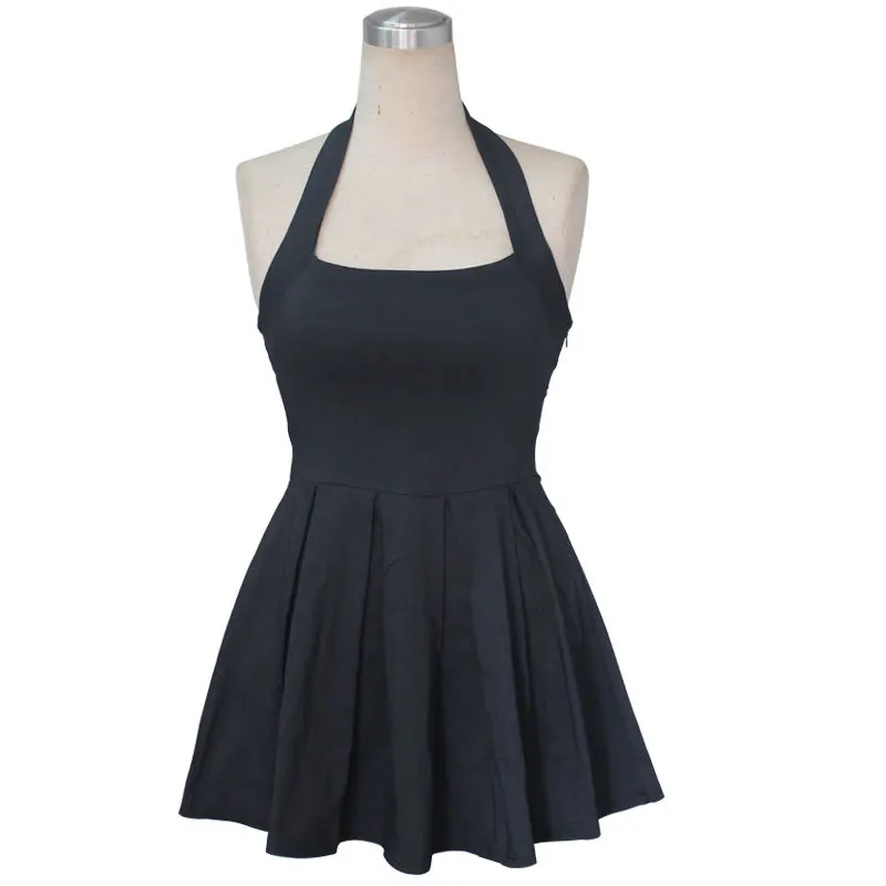 Dress Topless Casual Sexy Sleeveless Mini Dress Party Collar Ruffle Solid Spaghetti