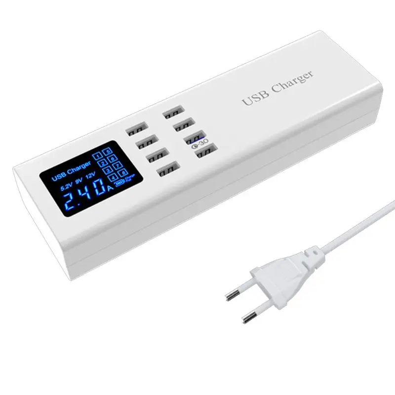 Quick Charge 3,0 станция для зарядки с USB Led Дисплей Быстрая зарядка USB Настольный Сетевой адаптер питания стены Зарядное устройство для iPhone samsung huawei