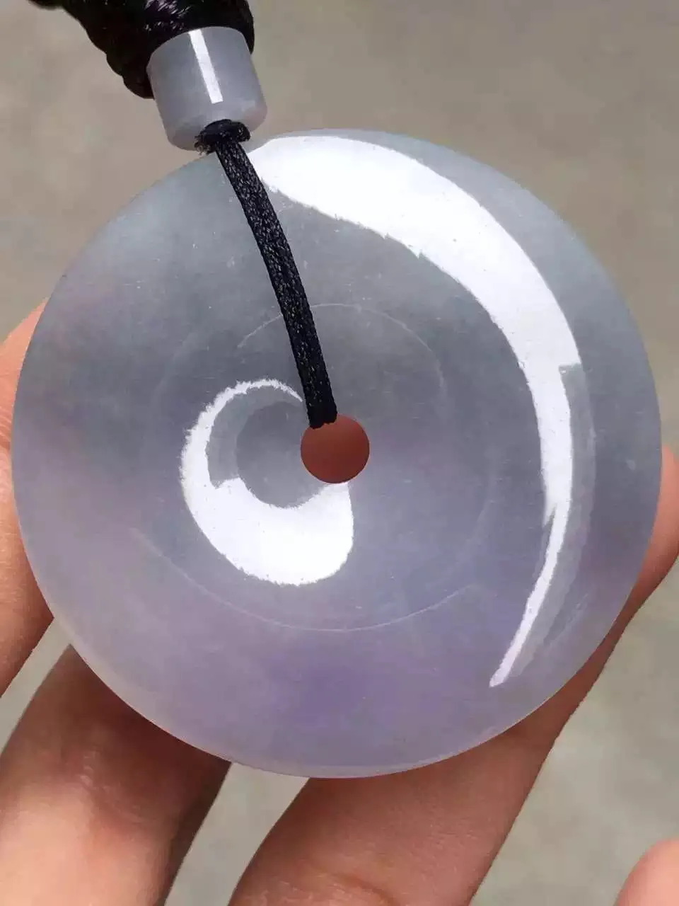 

Chinese Icy White PENDANT Happy PURPLE PINGANKOU PENDANT NECKLACE