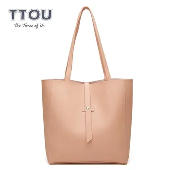

TTOU Fashion Women Handbag Quality Leather Female Shoulder Bag Causal Tote Bag Large Capacity Ladies's Travel Shopping Bag Sac
