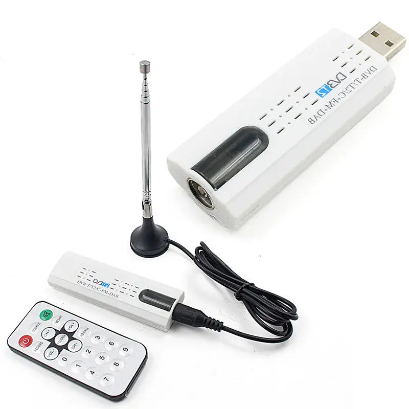 Цифровой DVB T2 T C 2 0 USB tv Stick HD ТВ приемник с антенной дистанционного FM DAB SDR ключ для