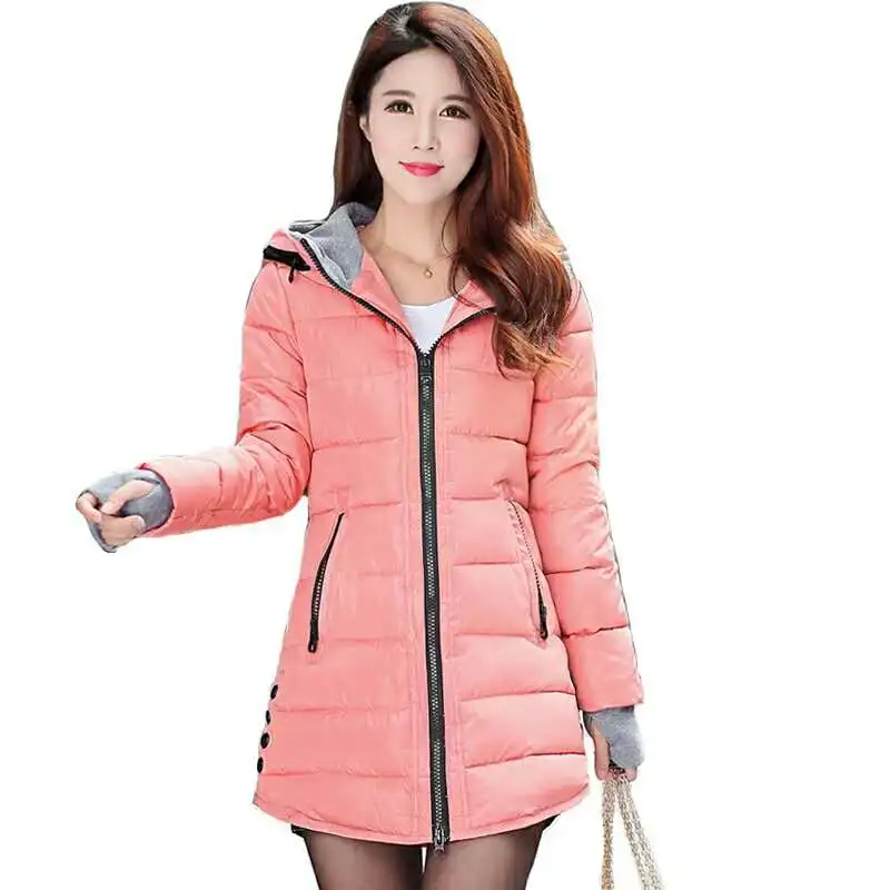 

Women Thick Hooded Parkas Warm Winter Jacket Women Solid Coat Female Parka outwear cotton padded coats abrigo mujer