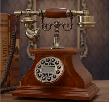 

Antique solid wood telephone fashion rustic vintage telephone quality home phone/Caller ID Hands-free backlit