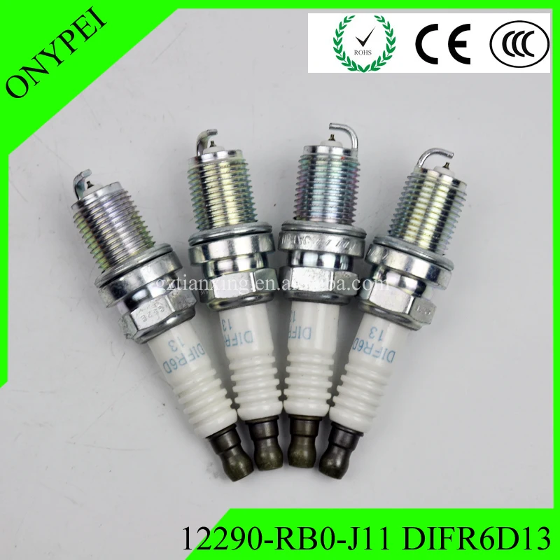 

4pcs 12290-RB0-J11 DIFR6D13 Iridium Spark Plugs For Honda CR-Z 2012-2016 1.5L L4 12290RB0J11 DIFR6D-13 94167